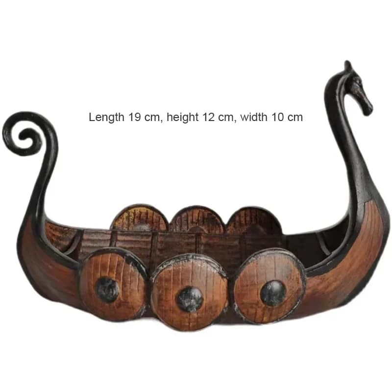 Ornement en résine de bateau viking rétro nordique, figurine de bateau vintage, décoration de bureau