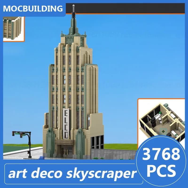 MB20-Gratte-ciel de 3 bâtiments modulaires, briques à assembler soi-même, collection d'affichage d'a