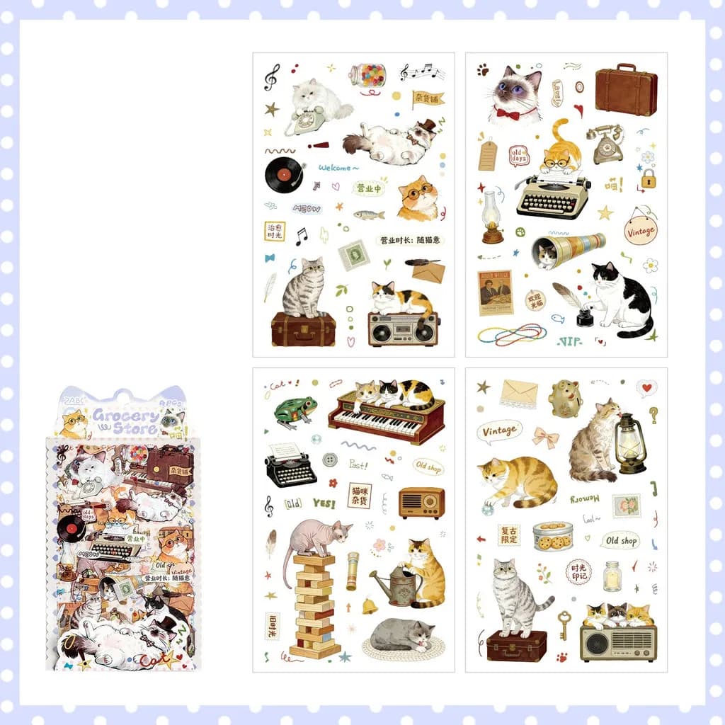 Journamm 4 feuilles d'autocollants pour journalisation, fournitures pour Junk Journal, artisanat, pl