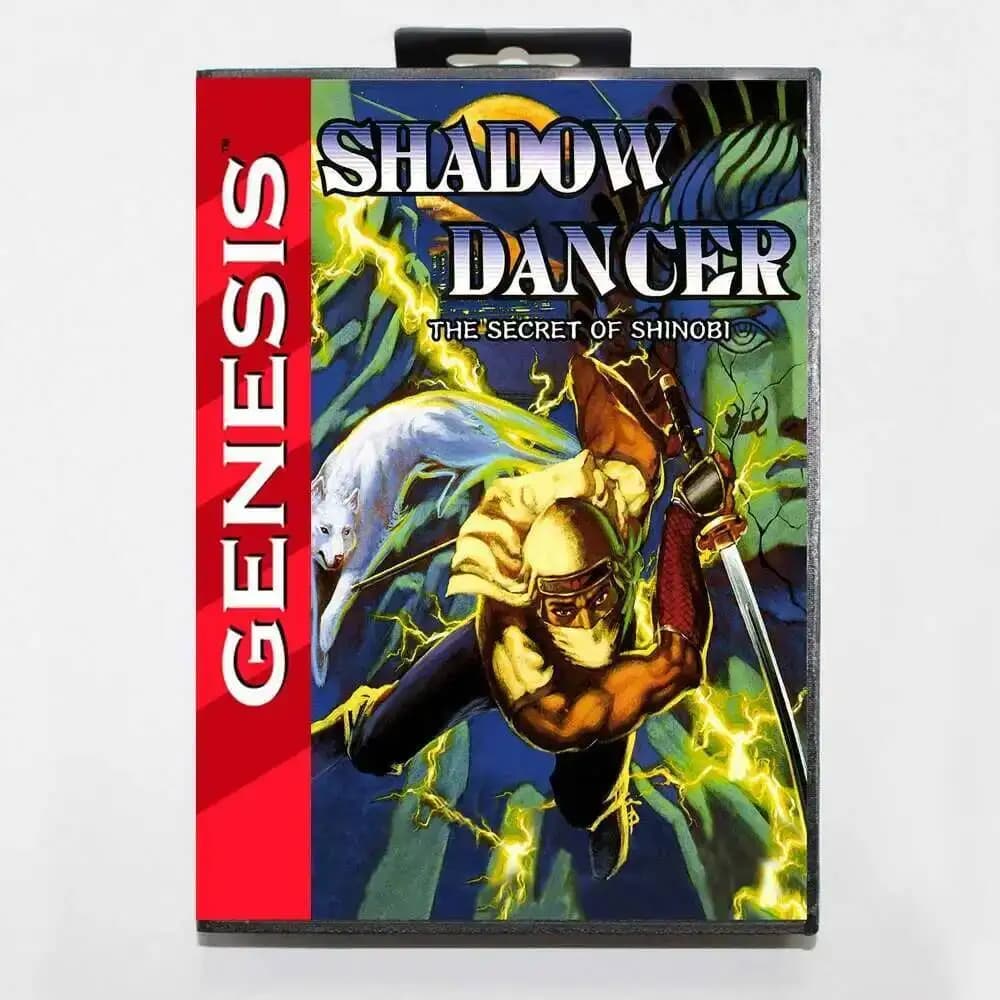 Carte de jeu Shadow Dancer MD avec boîte américaine personnalisée pour console Sega Megadrive Genesi