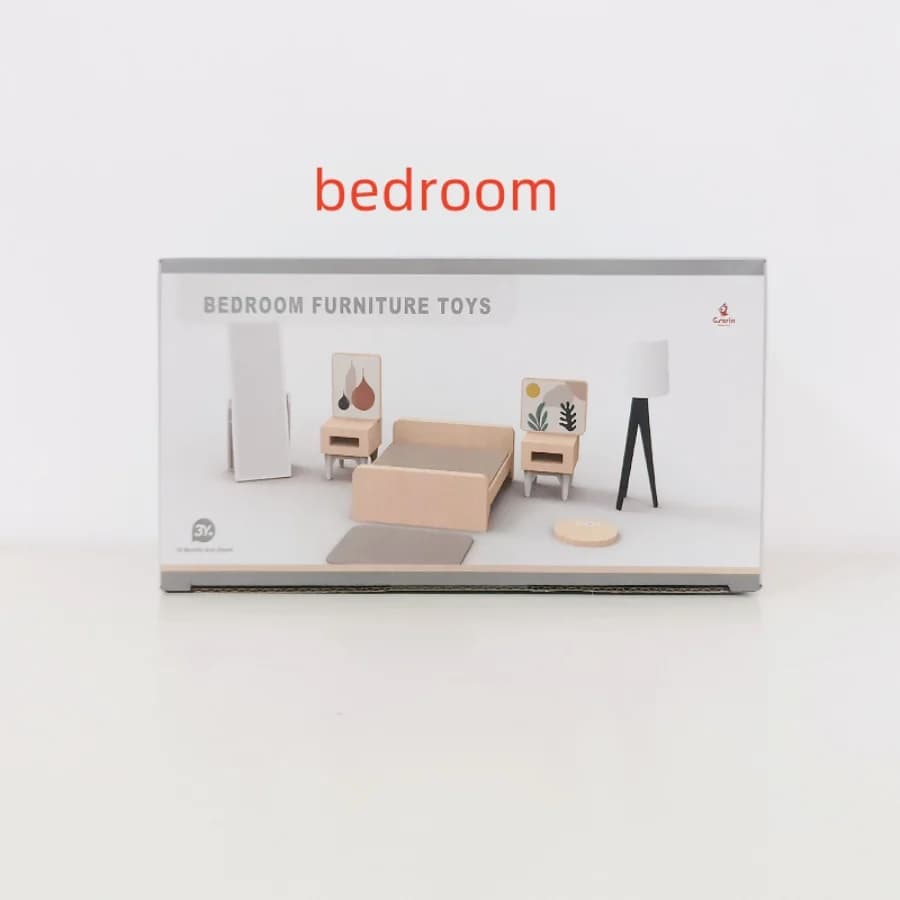 Maison de poupée de villa de style nordique pour enfants, mini meubles de simulation, chambre à couc