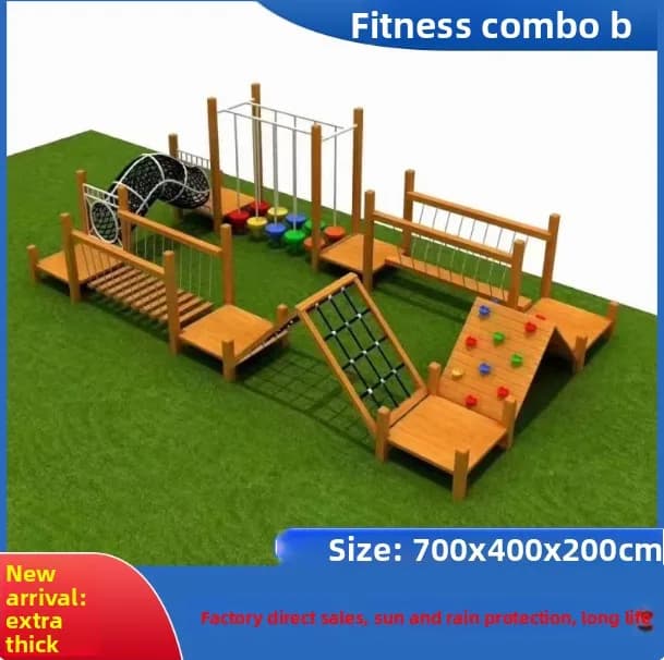 Grande toboggan en bois pour la maternelle, jouet combiné de pont pivotant