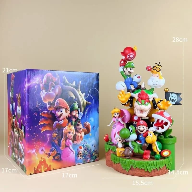 Modèle de scène combinée Super Mario de 28 cm, figurine de dessin animé, accessoire de jeu, décorati