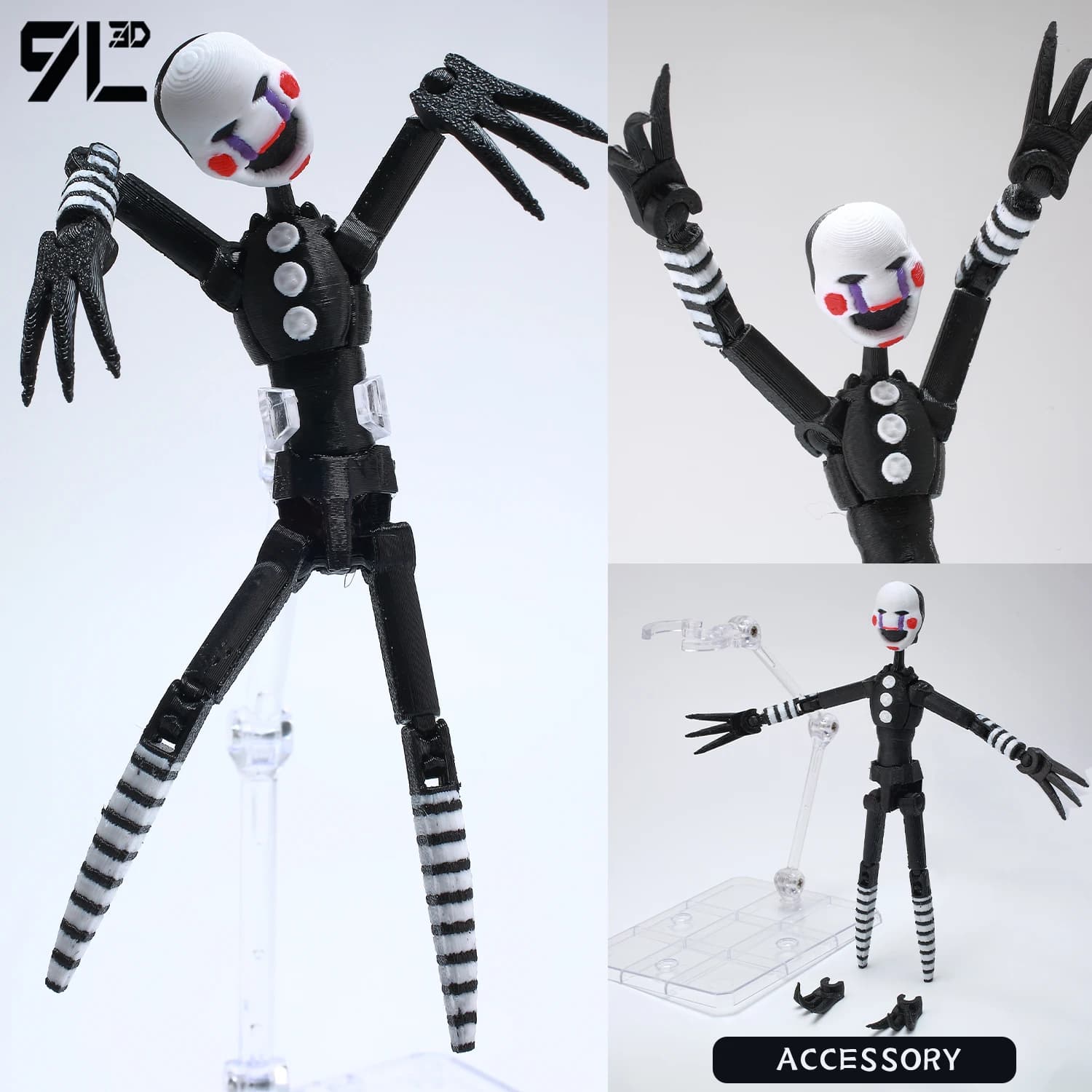 Figurines d'action imprimées en 3D 9L3D du jeu d'horreur FNAF Freddy Fazbear's Purple Guy, modèle d'