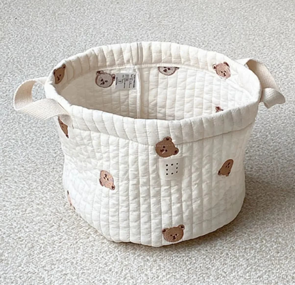 Sac de rangement de jouets pour bébé, sacs de rangement pour couches brodées d'ours, chariot à couch