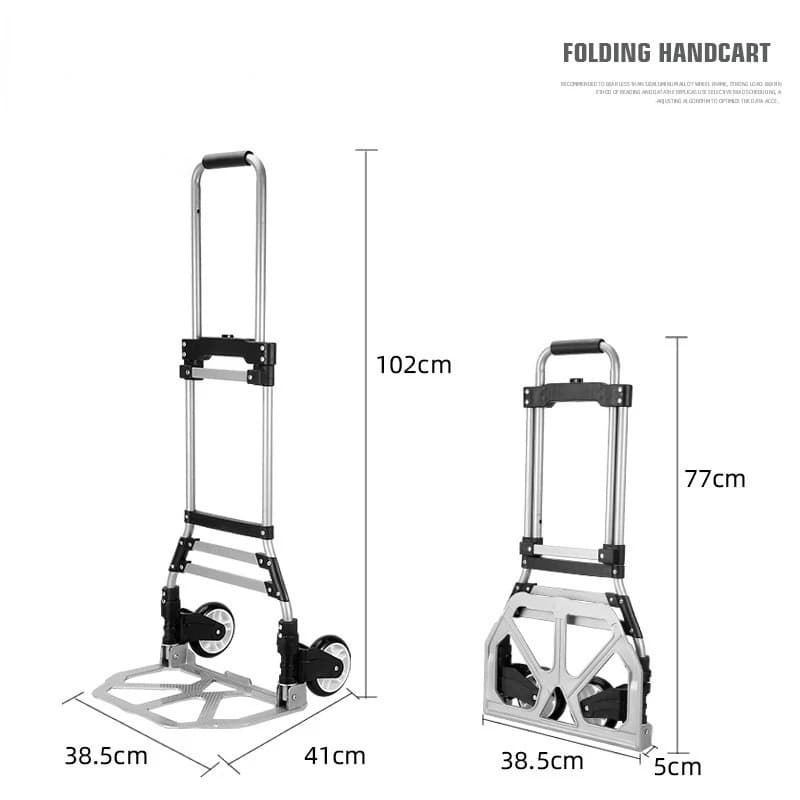 Chariot pliable monté sur voiture avec roue, capacité de charge de 90kg, escalier d'escalade, transp