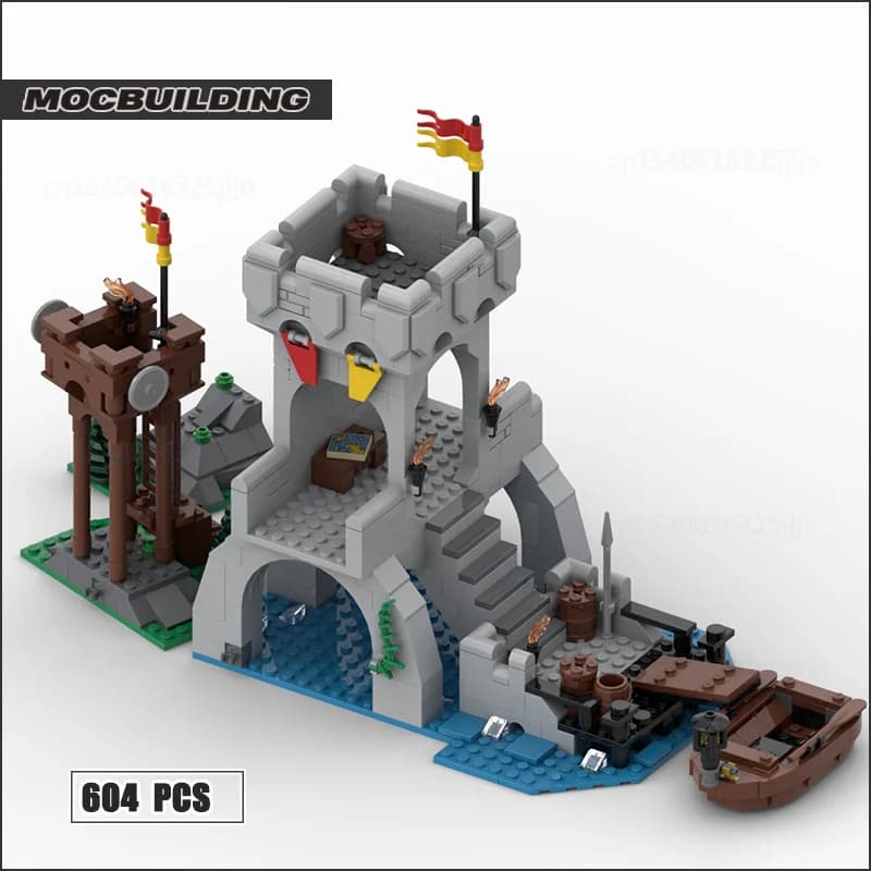 Blocs de construction MOC, scène de film, tour médiévale, château, architecture, briques de technolo