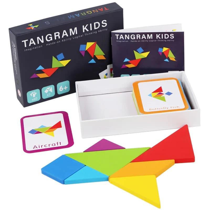 Puzzle Tangram en bois, jeux de société pour enfants, jouets éducatifs Montessori, outils pédagogiqu