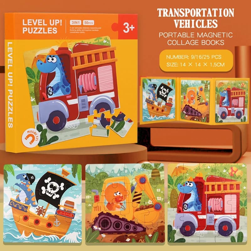 Nouveau jeu de Puzzle magnétique pour enfants bébé apprentissage précoce Animal fruits trafic Cognit