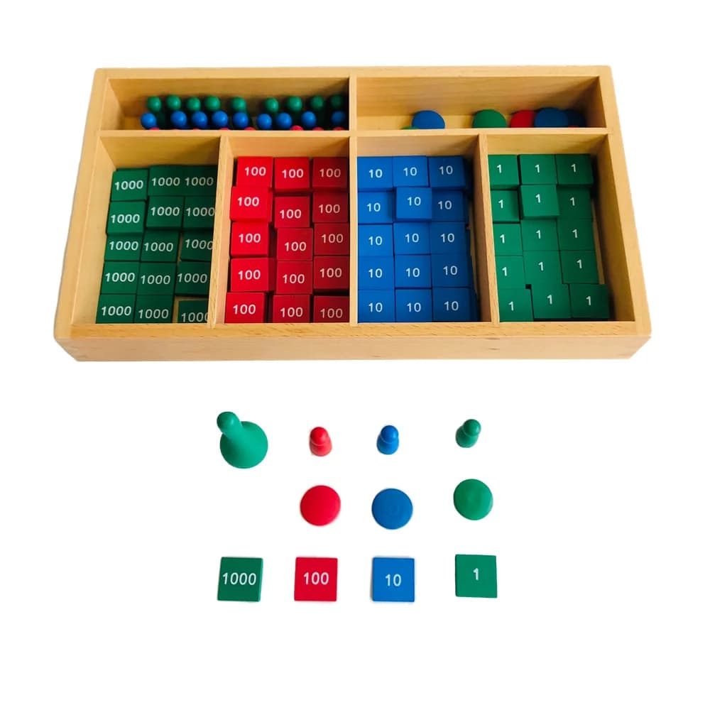 Jeu de timbres pour activités mathématiques Montessori, Addition, soustraction, Division de Multipli
