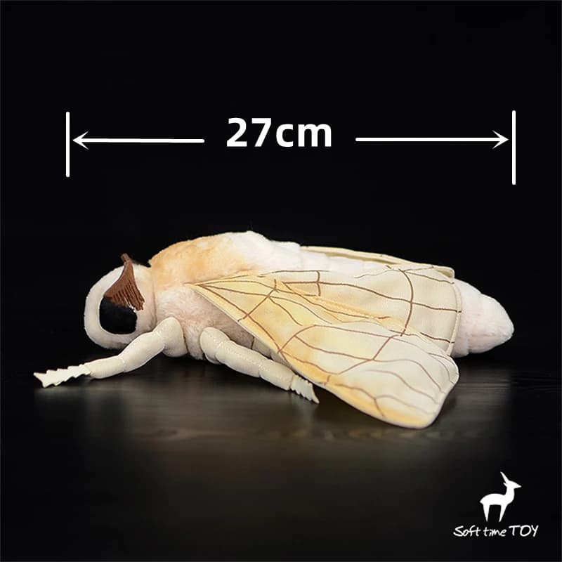 InjMoth-Peluche de ver à soie haute fidélité pour enfant, jouet kawai, mignon, mouche, insecte réali
