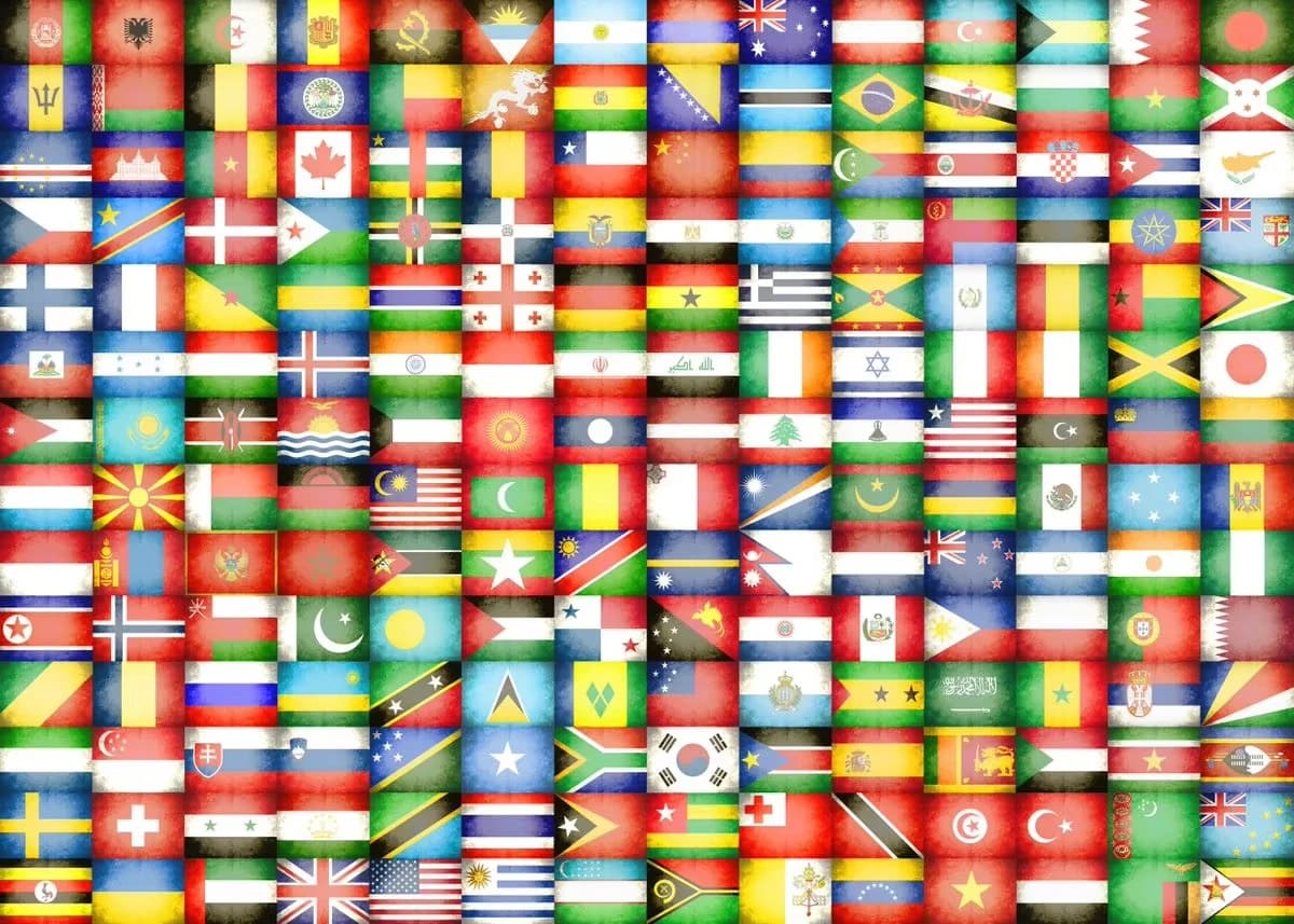 Puzzle 500/1000/1200/2000 pièces, carte des drapeaux du monde, peinture sur toile éducative pour déc