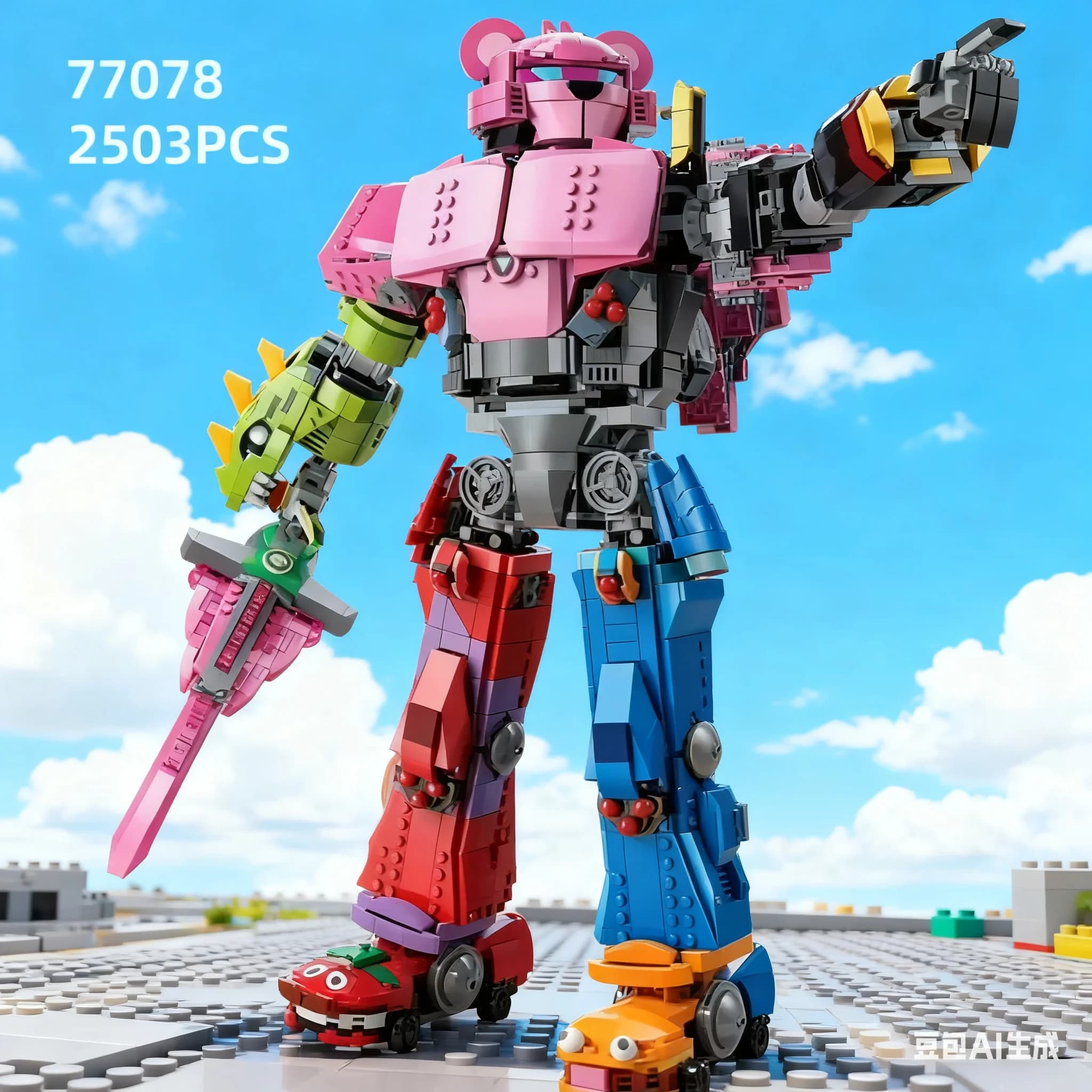 Jeux populaires 2026 : Blocs de construction Mecha Team Leader 2503 pièces, modèle de robot d'action