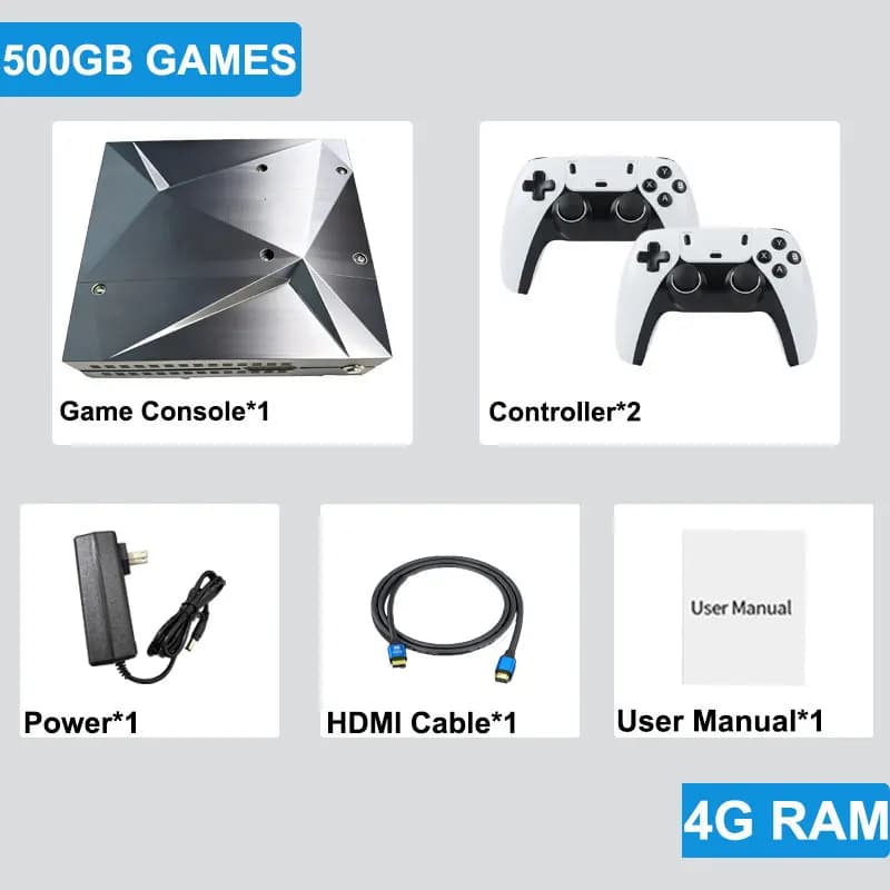 Console de Jeux Rétro P88 500G/1T HDD 70000+ Jeux Double Système Win11 & Batocera Plug and Play pour