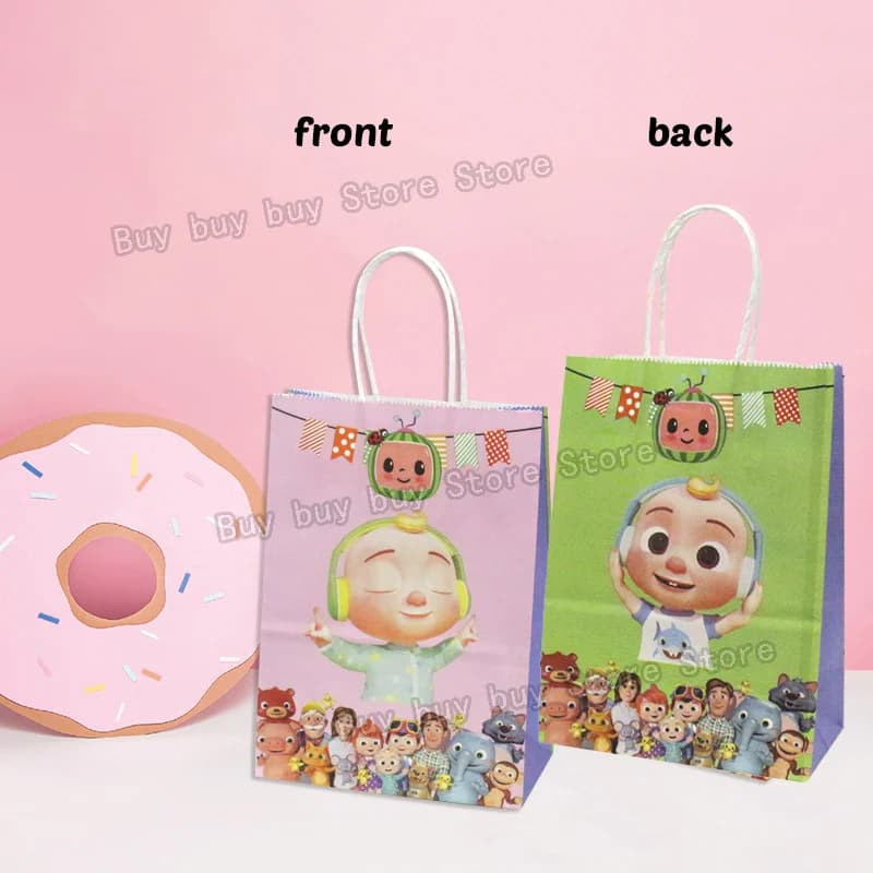 Cocomelons – ensemble de sacs cadeaux de fête, fournitures d'anniversaire pour garçons et filles, po