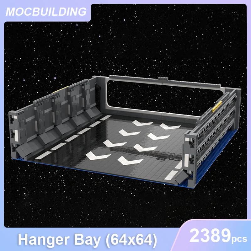 Blocs de construction MOC modèle Hanger Bay, collection de briques à assembler soi-même, exposition