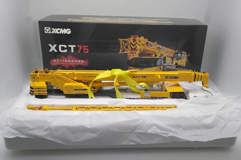 Machines de Construction moulées sous pression, échelle 1:50 XCMG XCT 75 tonnes, modèle de grue de c