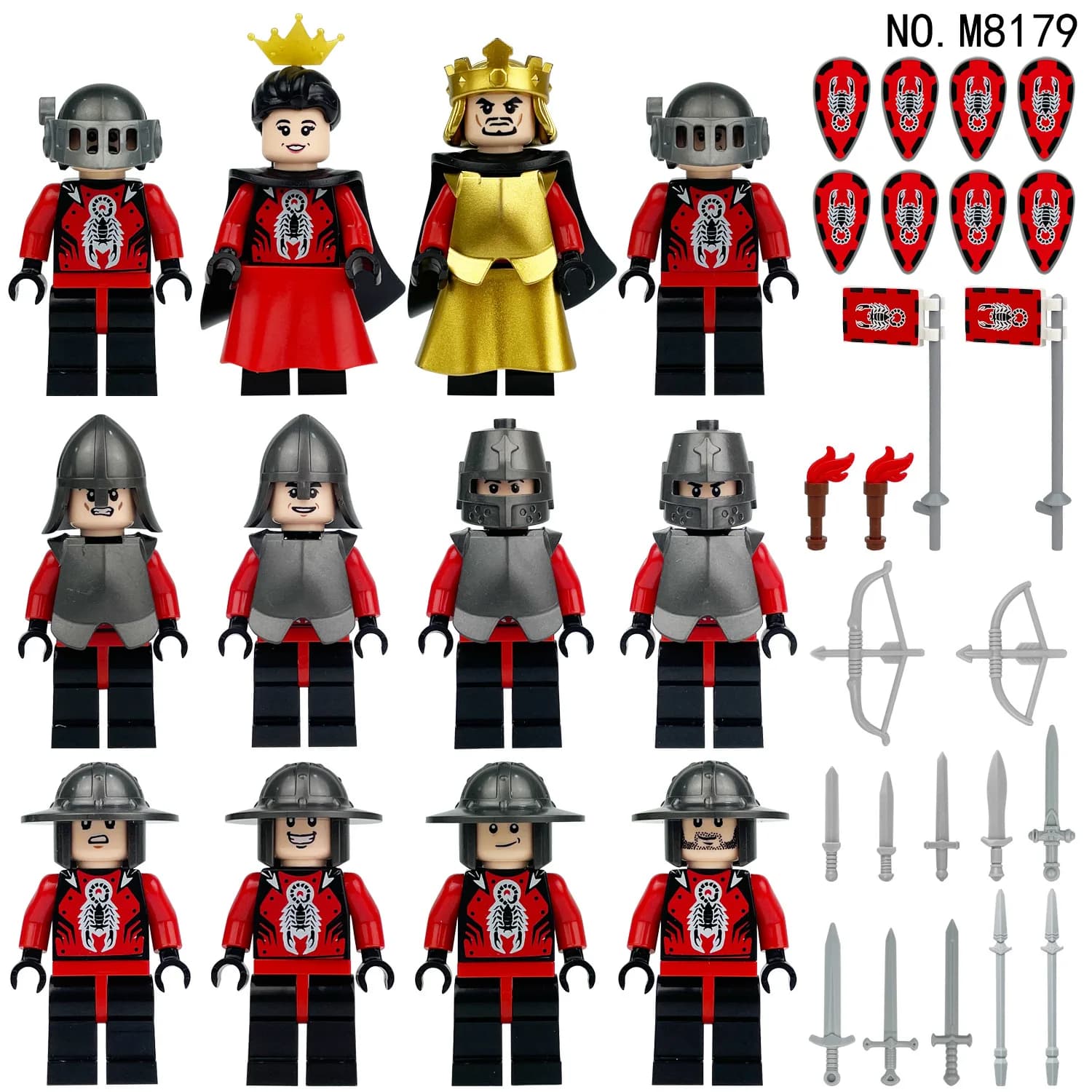 M8179 Scorpion King and Soldier Assemble Small Granular Building Block Toy Medieval Figurine