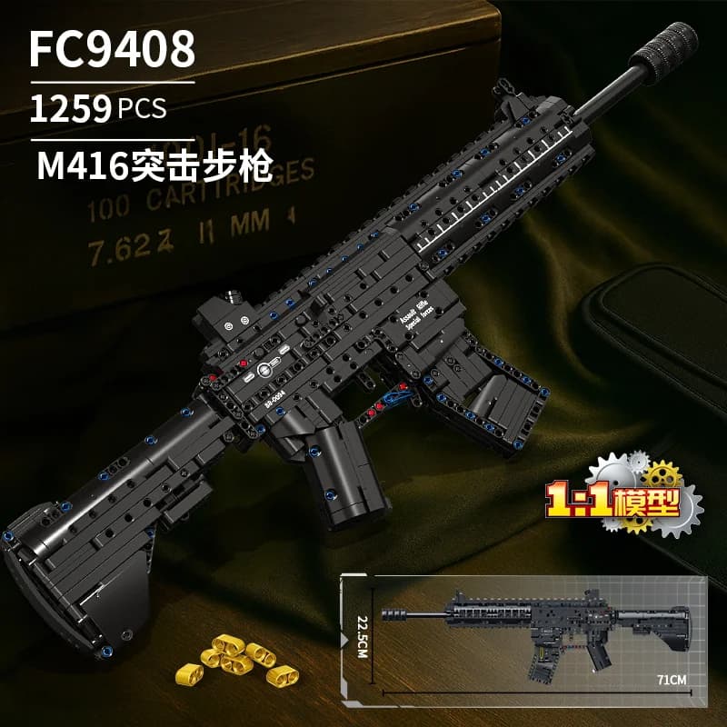 Jouet de construction de fusil de sniper AWM&LR4&M416&95 - Modèle de fusil réaliste à assembler pour