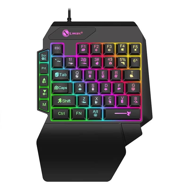 35 touches une main simple main Mini clavier de jeu Usb Ultra-mince filaire rétro-éclairage clavier